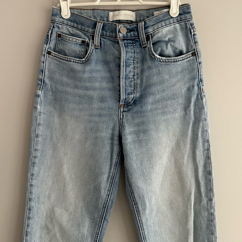 Denim Forum Arlo High Rise Straight Jeans with Raw Hem Size 26 - Picture 2 of 16